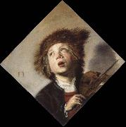 Frans Hals a boy with a violin oil painting reproduction
